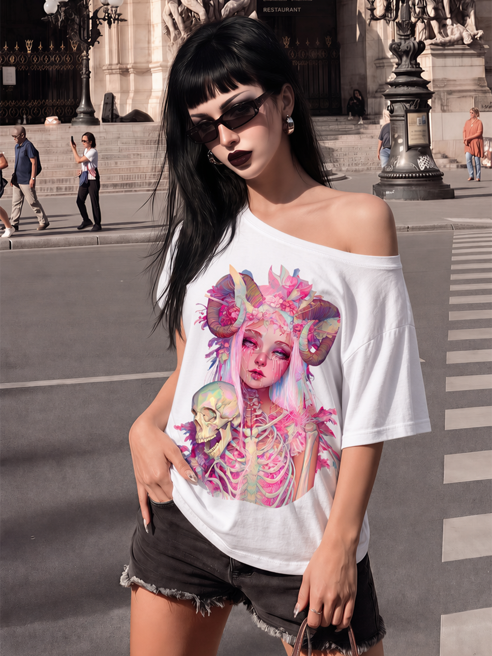 ETHEREAL GOTHIC BEAUTY OFF SHOULDER TSHIRT