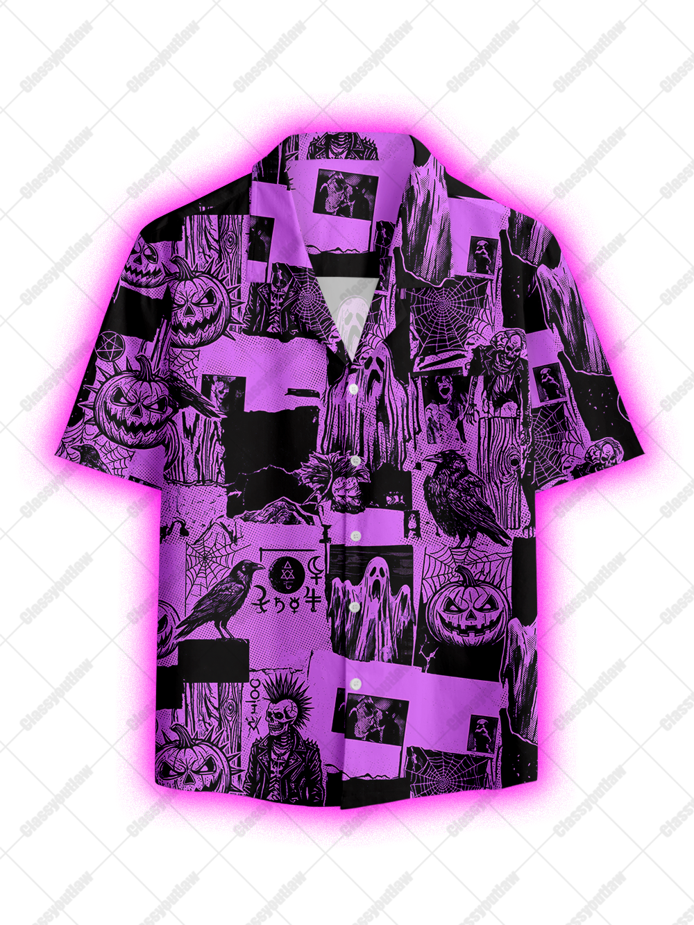 HAUNTED CLIPS BUTTON UP POCKET SHIRT