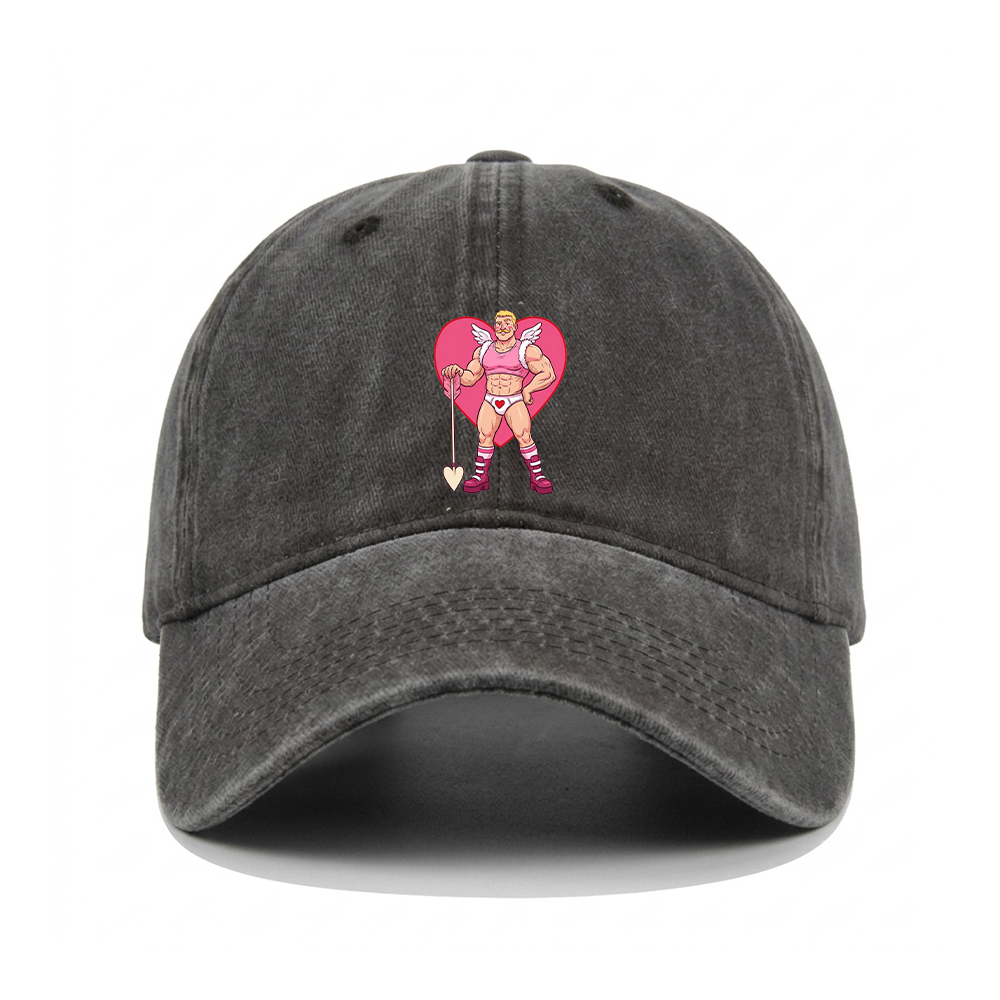 MUSCULAR CUPID WASHED VINTAGE BASEBALL CAP