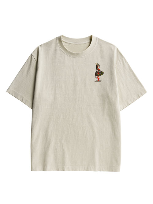 Tattooed Warrior Double Sided Print Washed TShirt