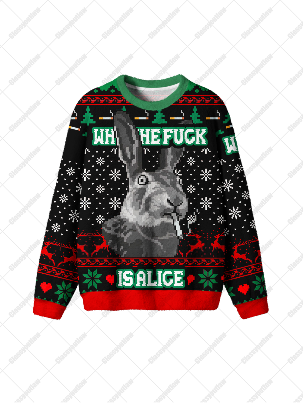 WHO THE FUCK IS ALICE UGLY CHRISTMAS SWEATSHIRT