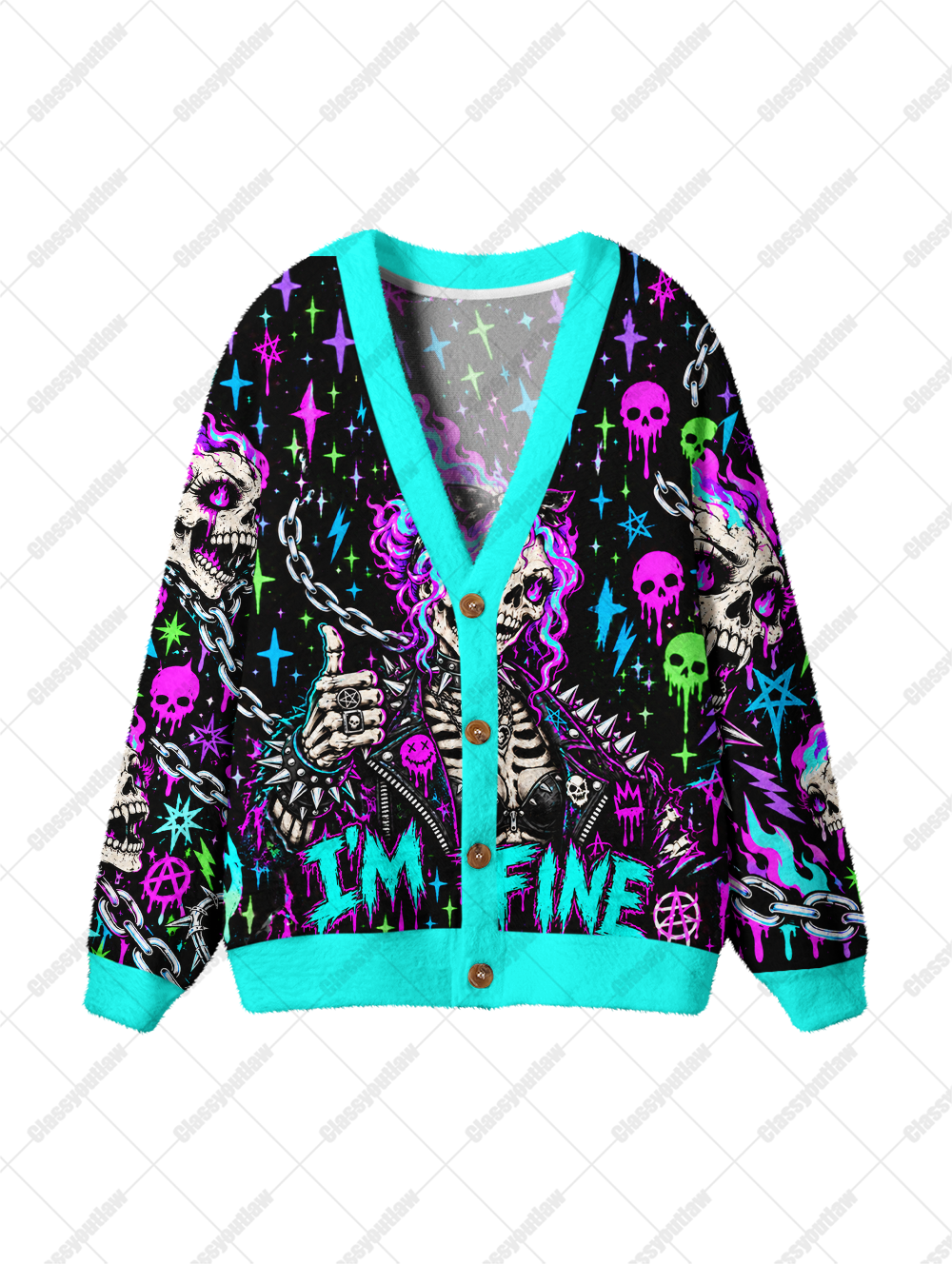 I'M FINE UGLY CARDIGAN SWEATERS