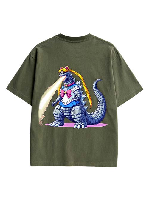 Sailor Godzilla Double Sided Print Washed TShirt