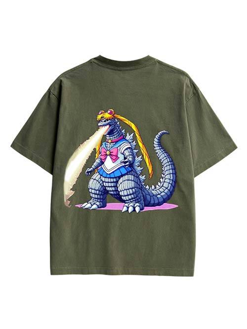 Sailor Godzilla Double Sided Print Washed TShirt