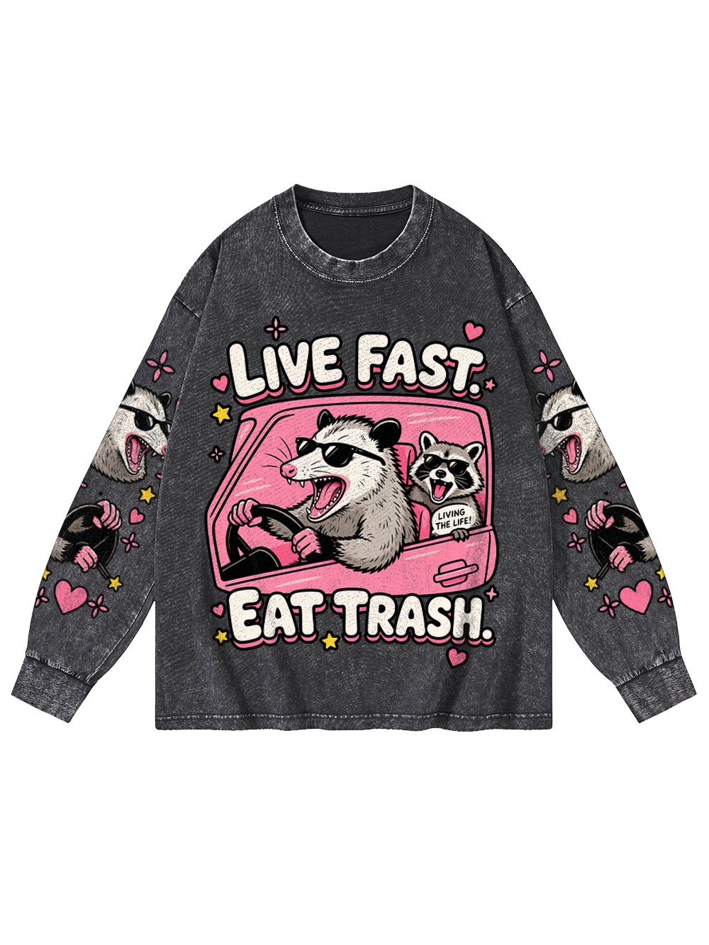 WILD RIDE WASHED LONG-SLEEVE GRAPHIC TSHIRT