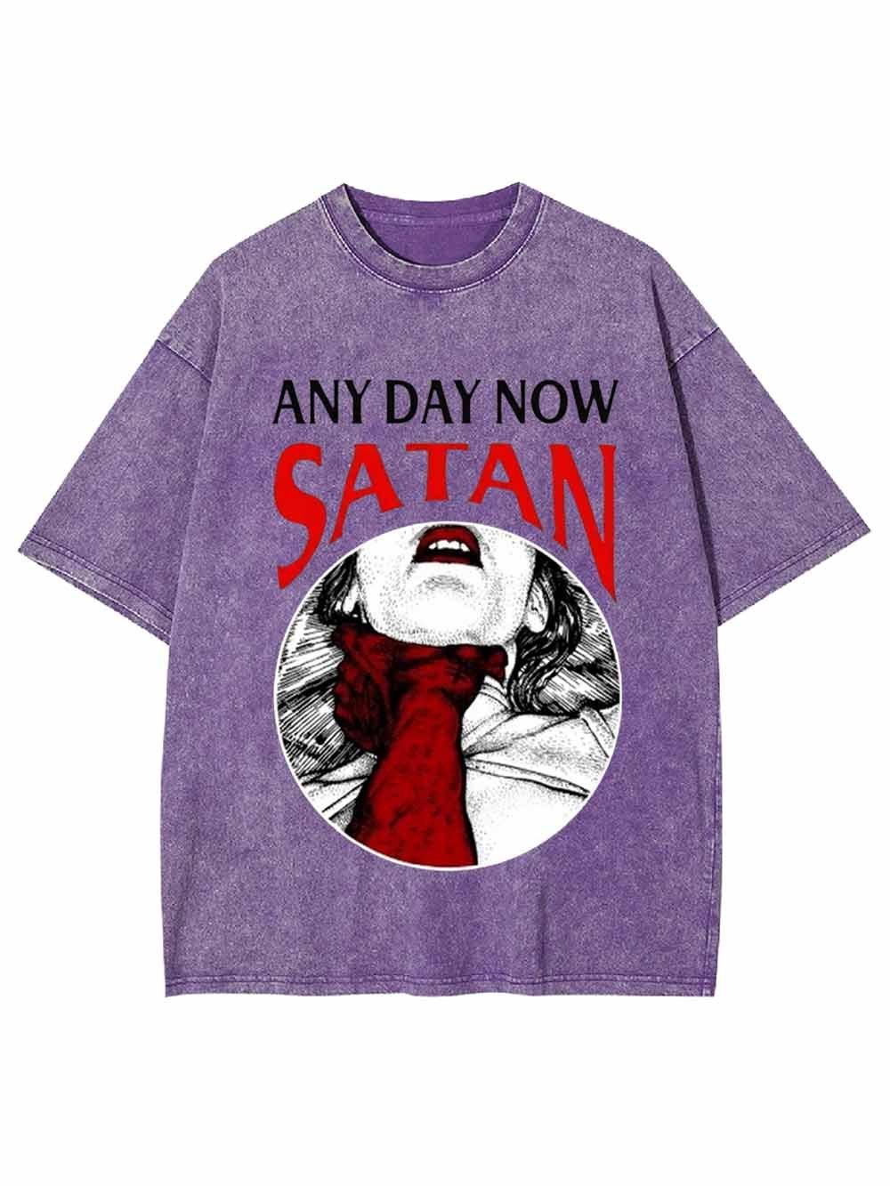 ANY DAY NOW SATAN Washed Tshirt