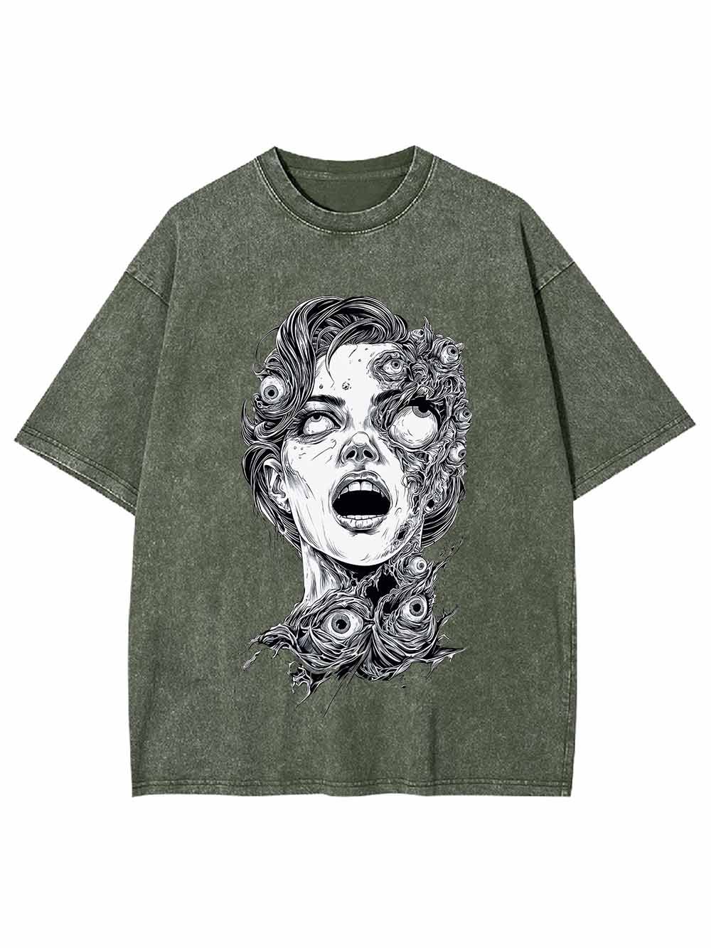 Grotesque Face Washed Tshirt