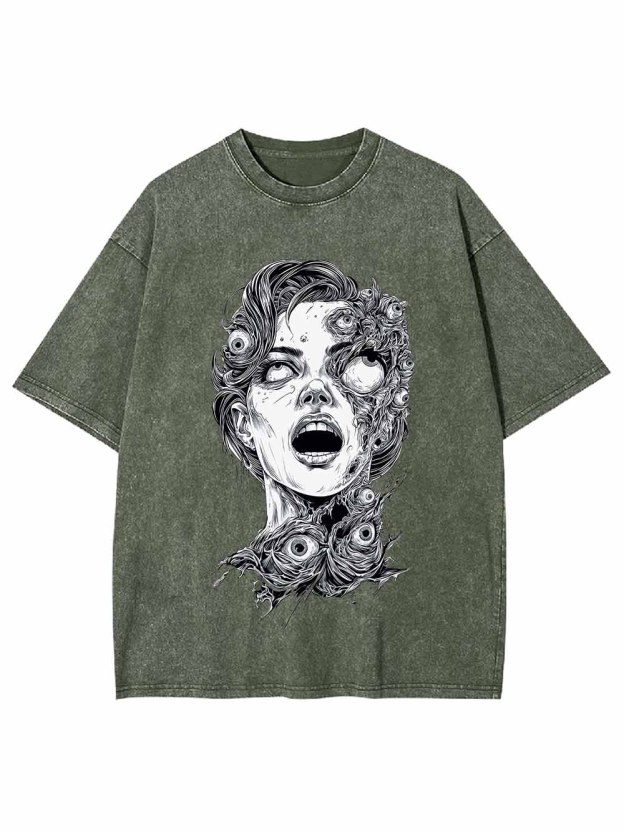 Grotesque Face Washed Tshirt