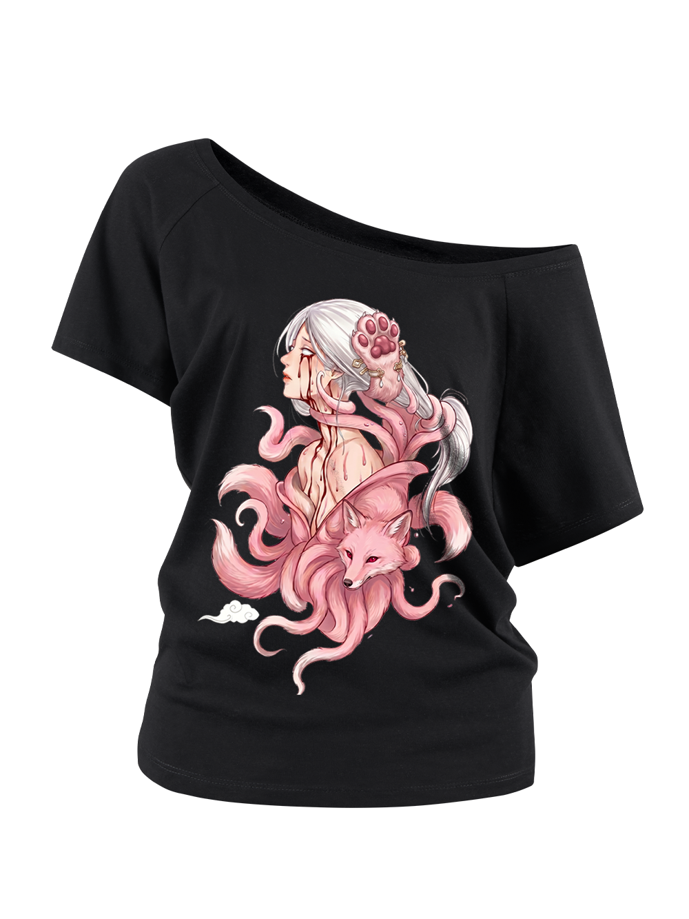 NINE-TAILED FOX GODDESS OFF SHOULDER TSHIRT