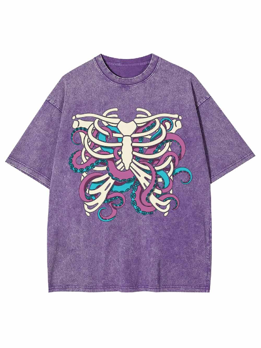 Skull Octopus Tentacles Washed Tshirt