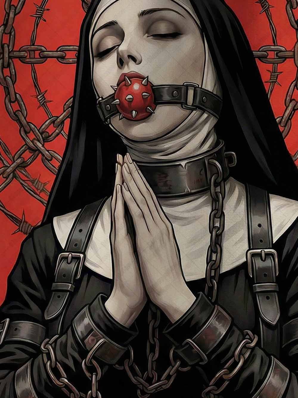 Chain-bound SM nun Graphic T-shirt