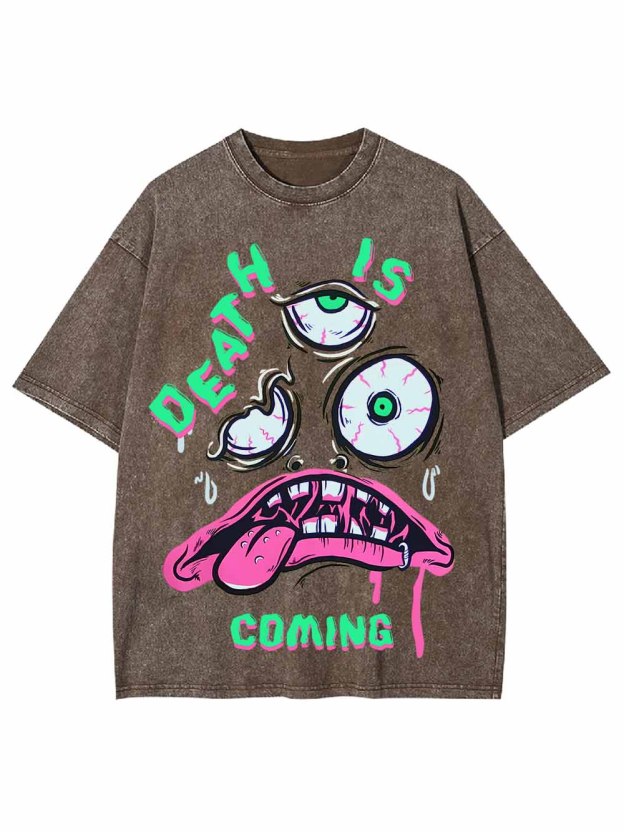 DEATH IS COMING WASHED TSHIRT