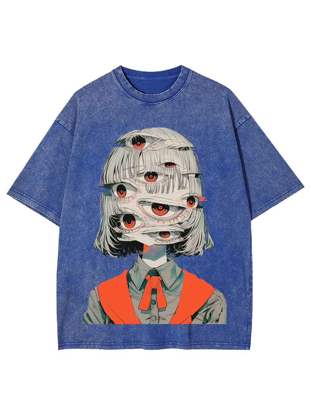 Girl with Multiple Eyes Washed Tshirt