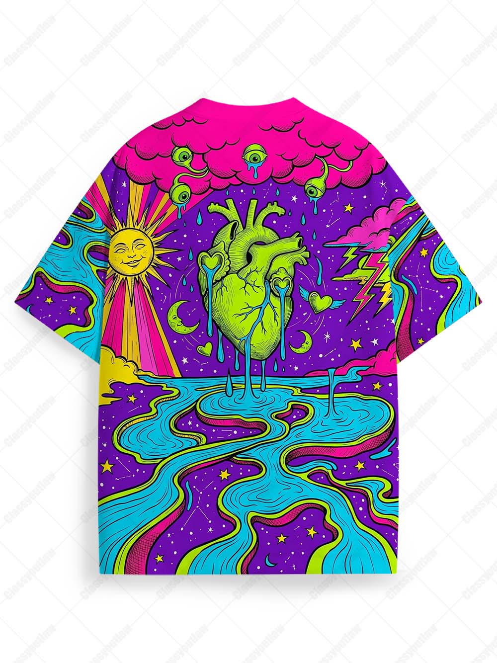 PSYCHEDELIC HEARTSTREAM ECO OVERSIZED GRAPHIC TEES