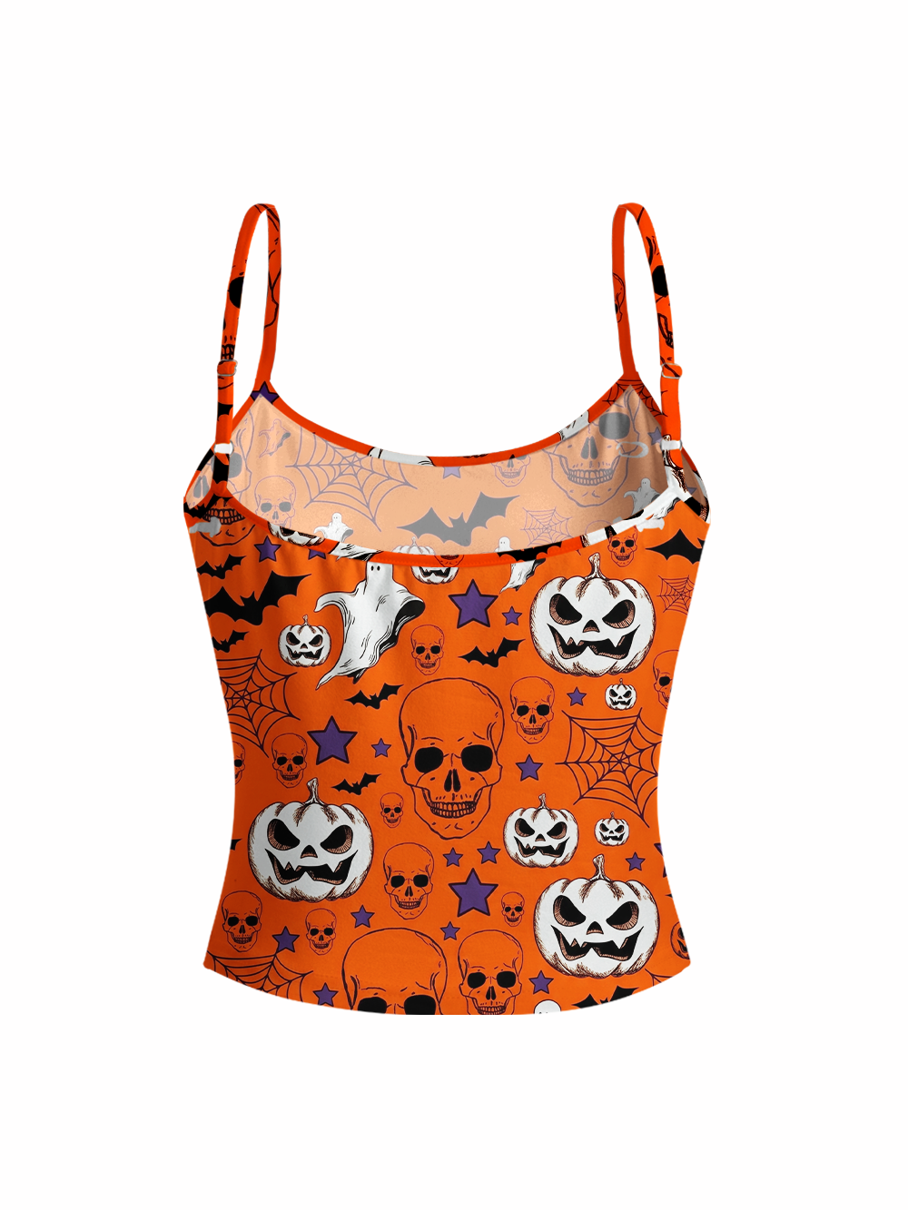 GHOUL HARVEST FULL-PRINT SPAGHETTI-STRAP TOP