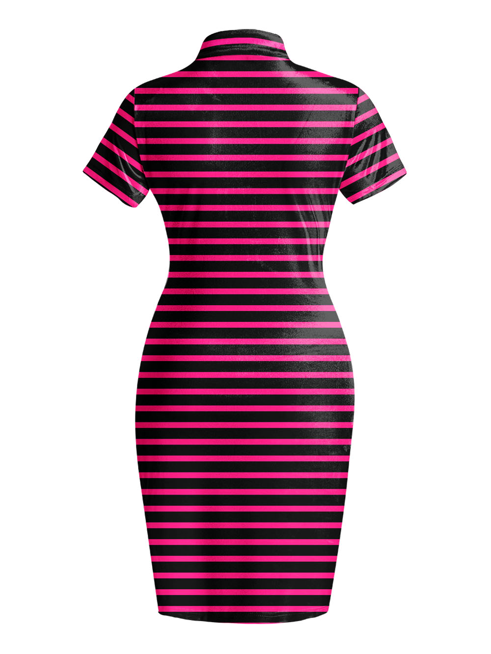 PINK STRIPE GLAM QIPAO MINI DRESS