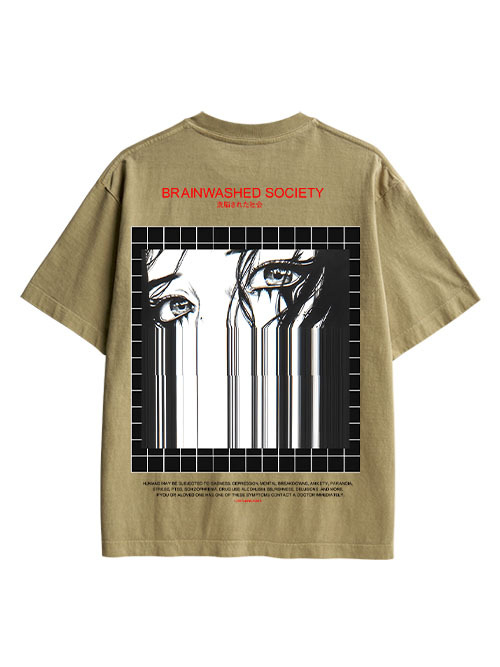 Brainwashed Society Double Sided Print Washed TShirt