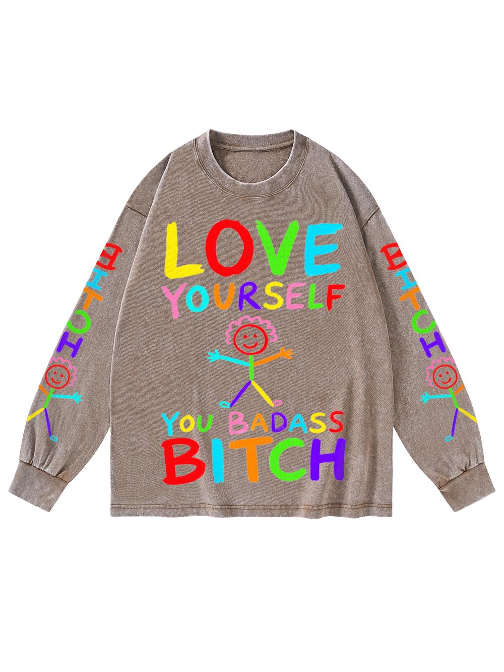 BRIGHT REBEL WASHED LONG-SLEEVE GRAPHIC TSHIRT