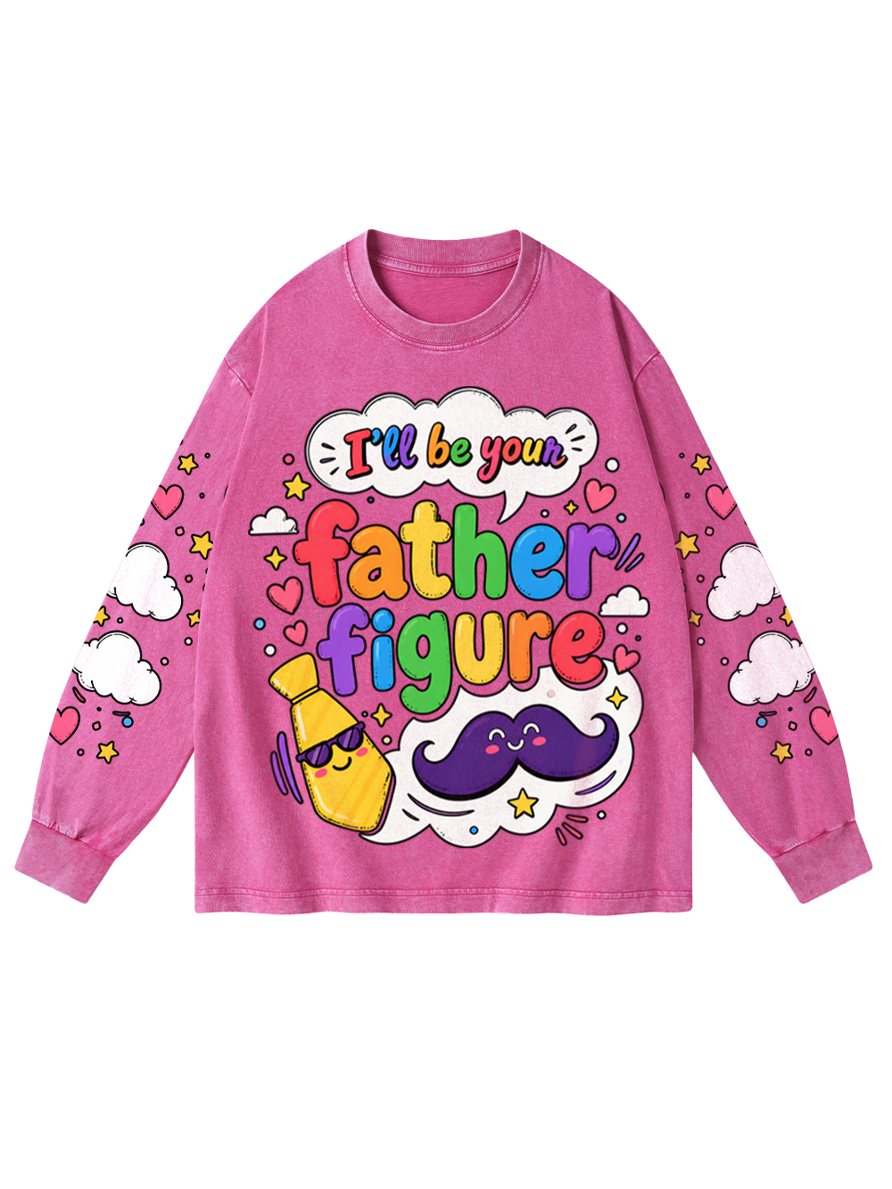 FATHER FIGURE WASHED LONG-SLEEVE GRAPHIC TSHIRT