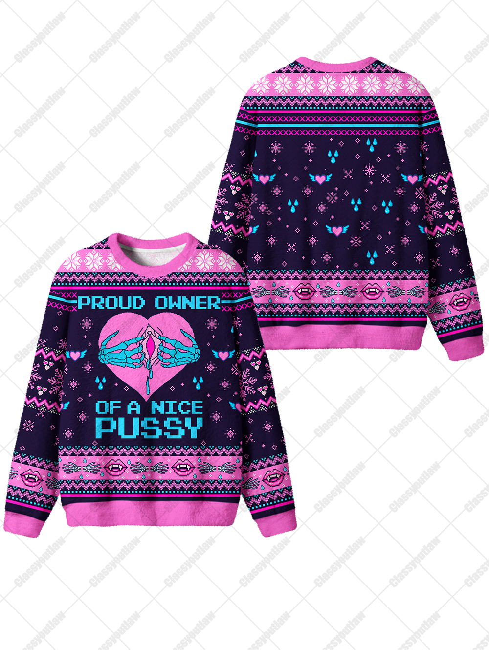 PROUD OWNER OF A NICE PUSSY UGLY CHRISTMAS SWEATSHIRT