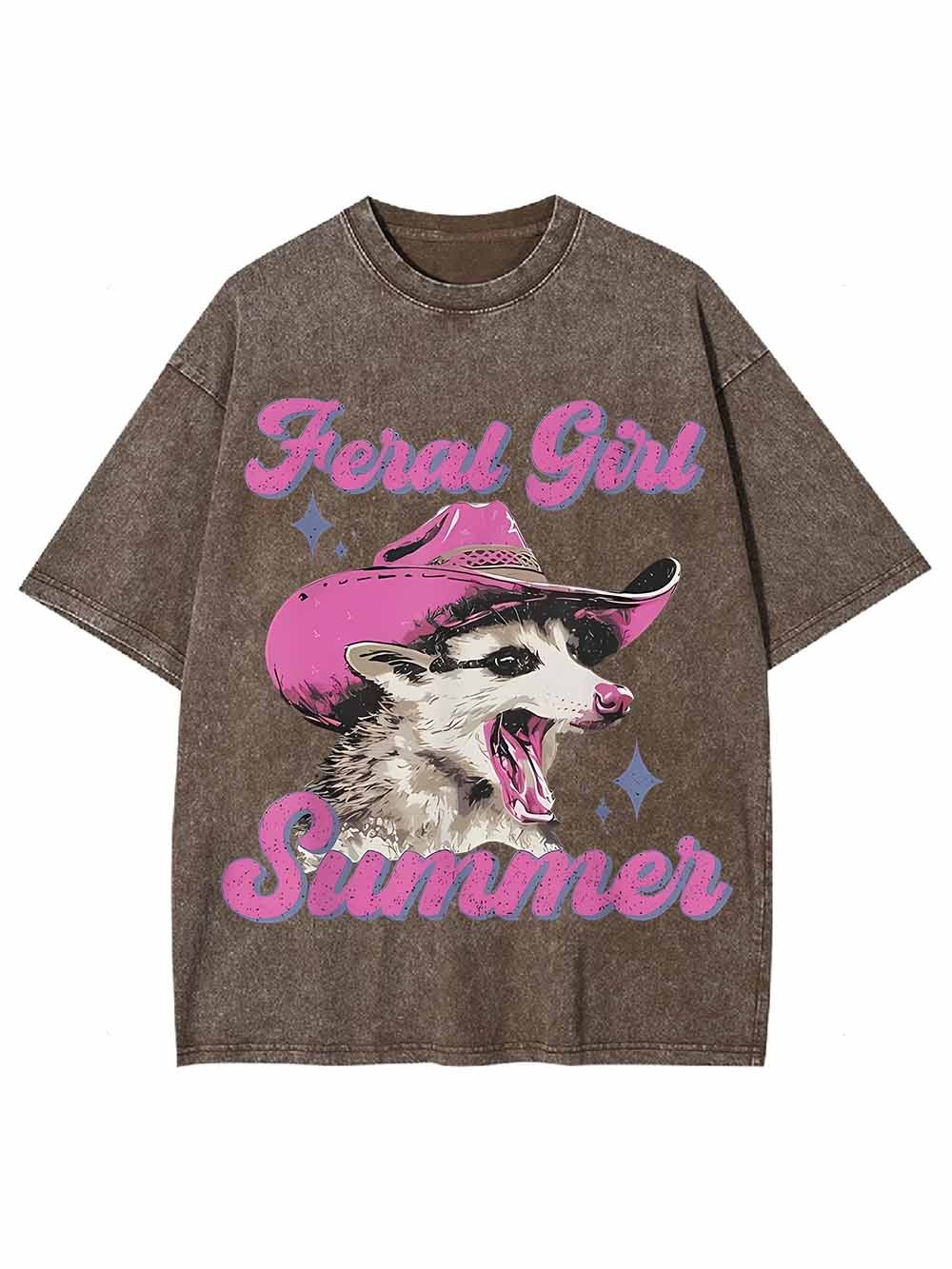 SUMMER FIORAL GIRL WASHED TSHIRT