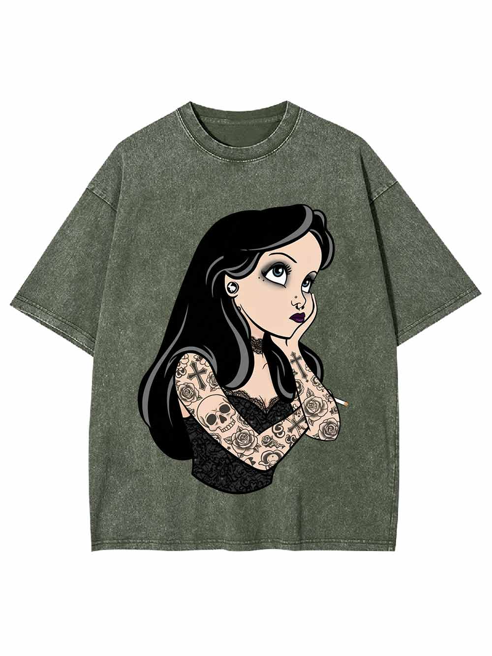 Tattooed Girl Washed Tshirt