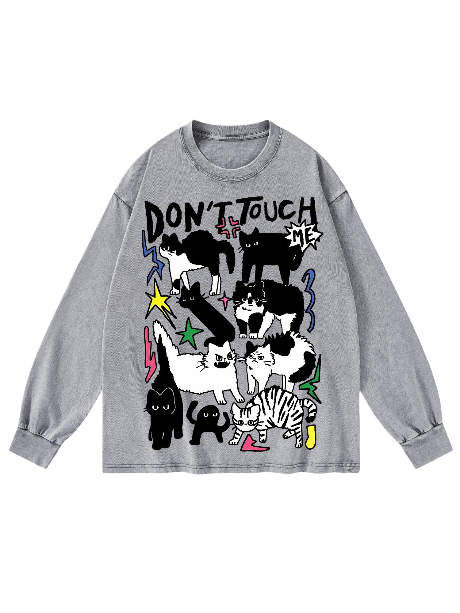 DON'T TOUCH ME WASHED LONG-SLEEVE T-SHIRT