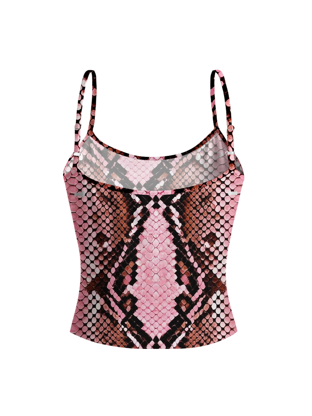 PINK SNAKE FULL-PRINT SPAGHETTI-STRAP TOP