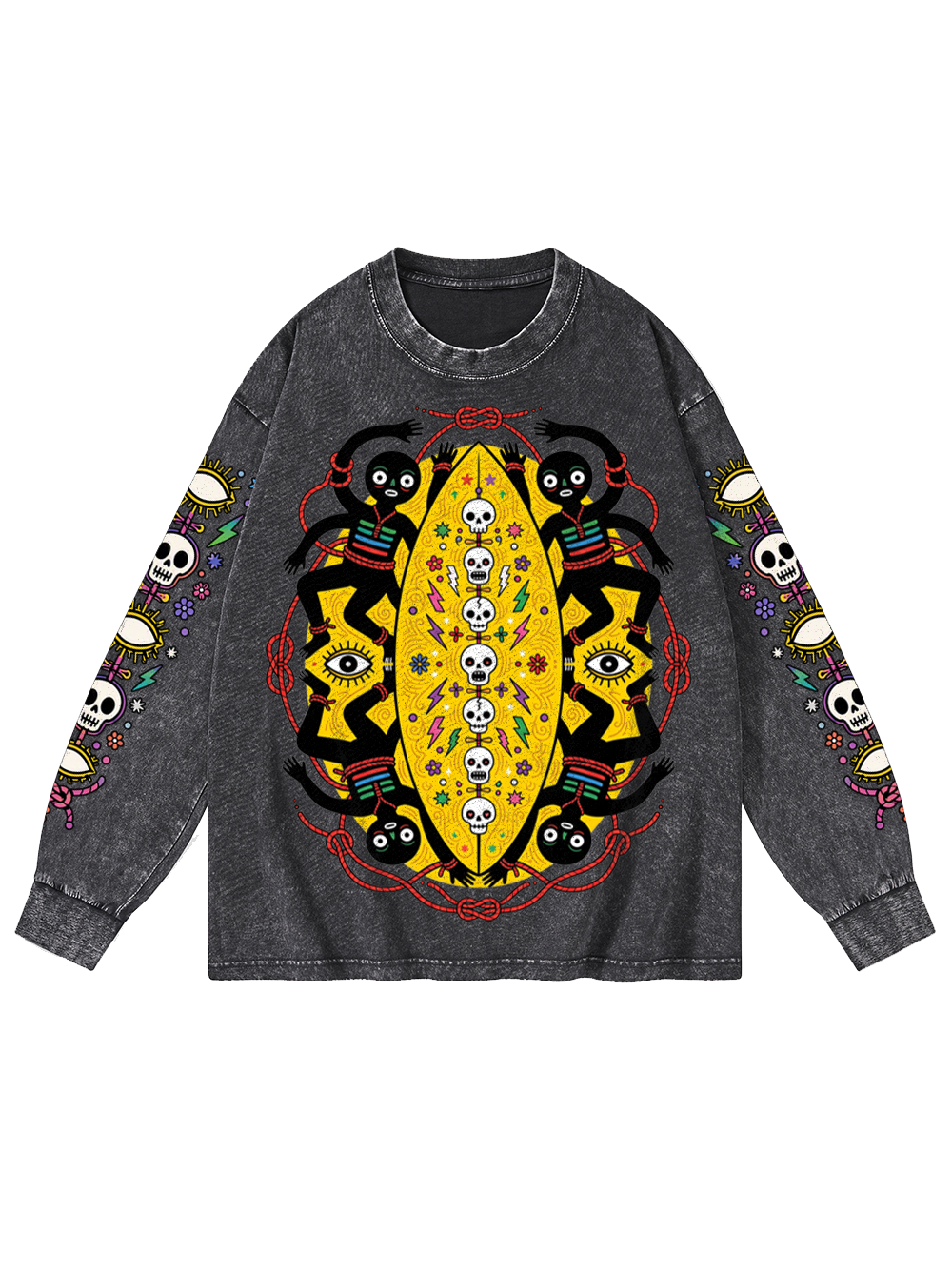 VOODOO RITUAL WASHED LONG-SLEEVE GRAPHIC TSHIRT