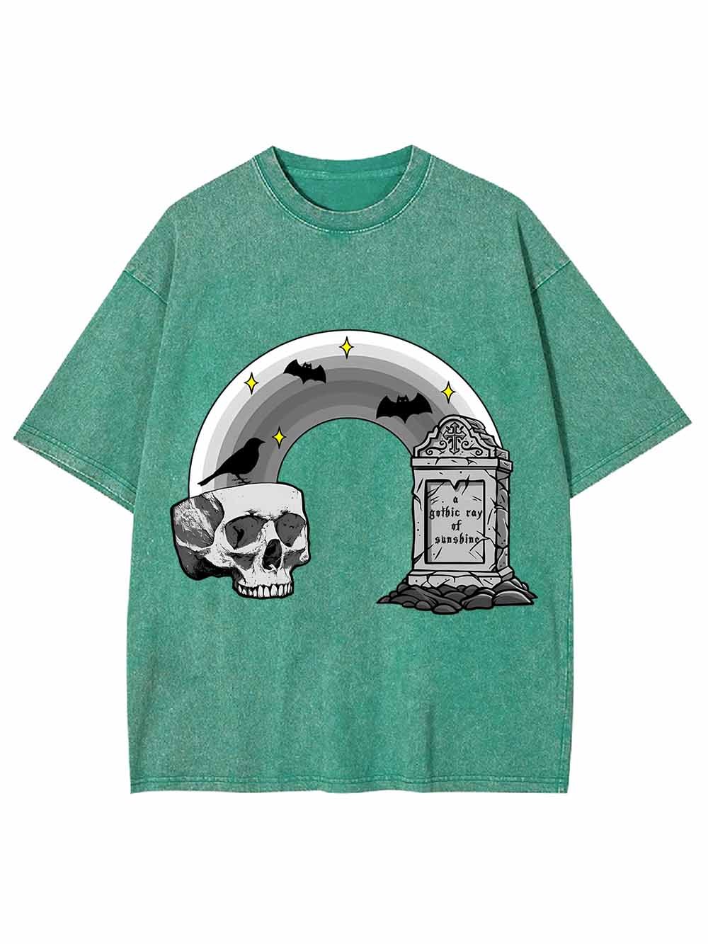 SKULL AND TOMBSTONE MEMO WASHED TSHIRT