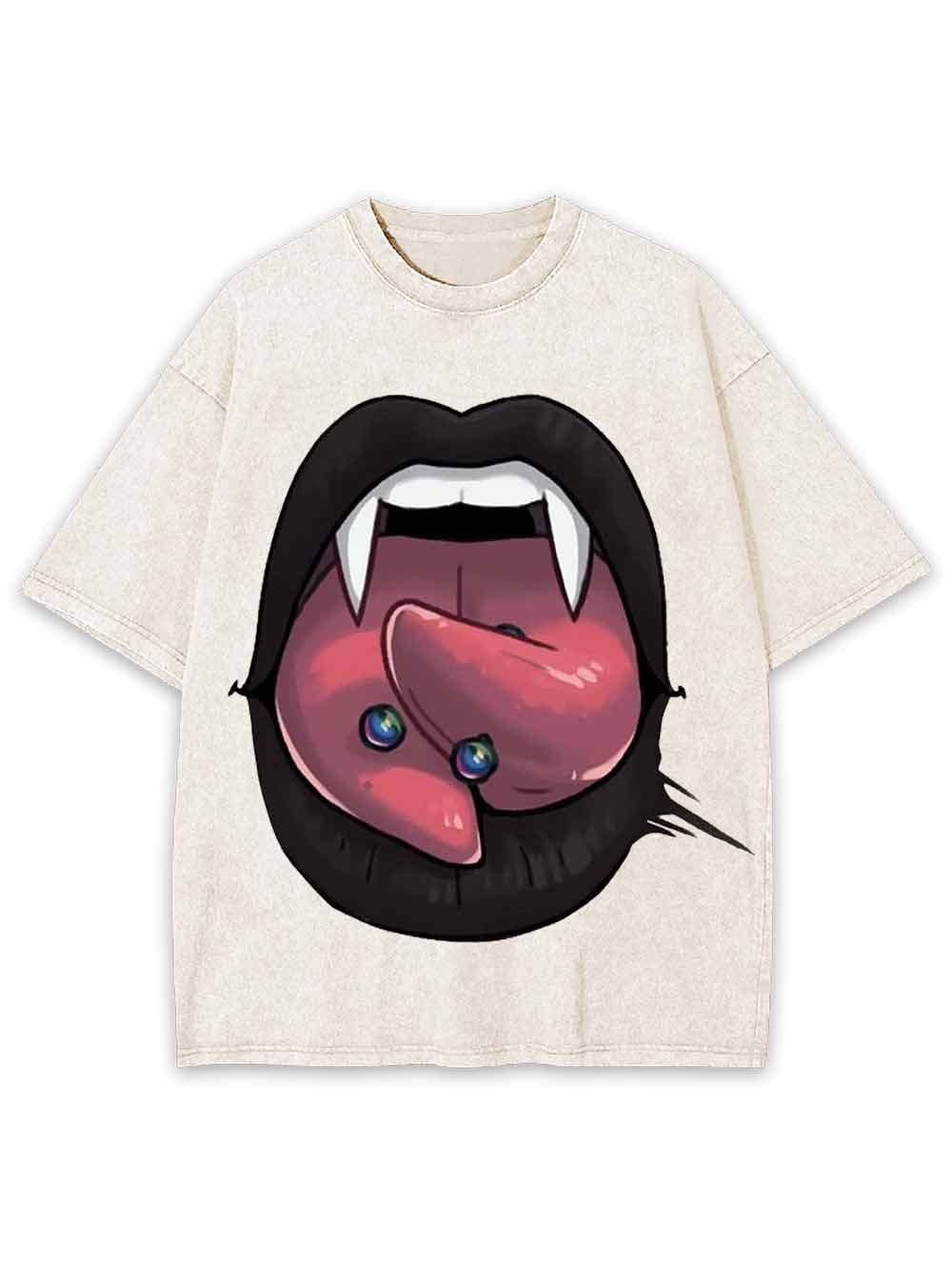 VAMPIRE TONGUE WASHED TSHIRT