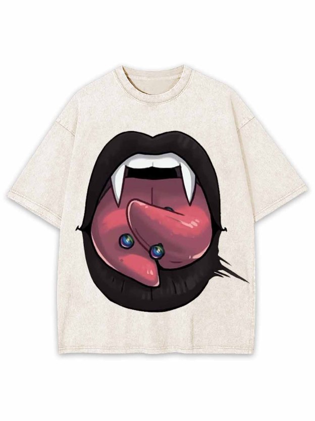 VAMPIRE TONGUE WASHED TSHIRT