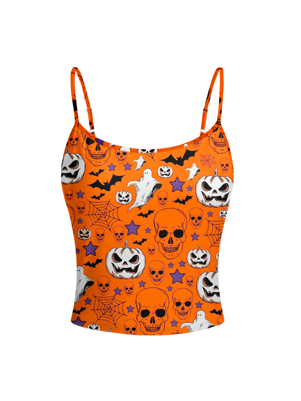 GHOUL HARVEST FULL-PRINT SPAGHETTI-STRAP TOP