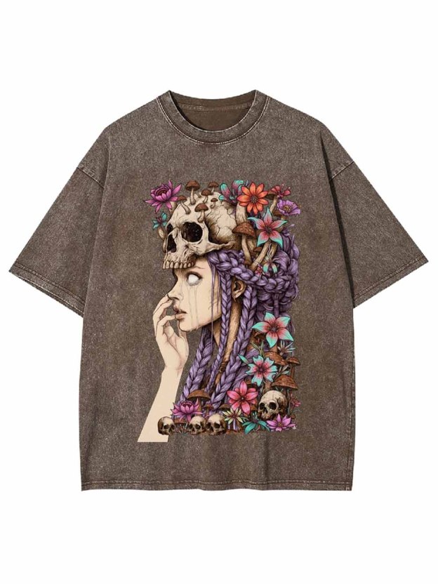 Skull Crown Goddess Washed Tshirt