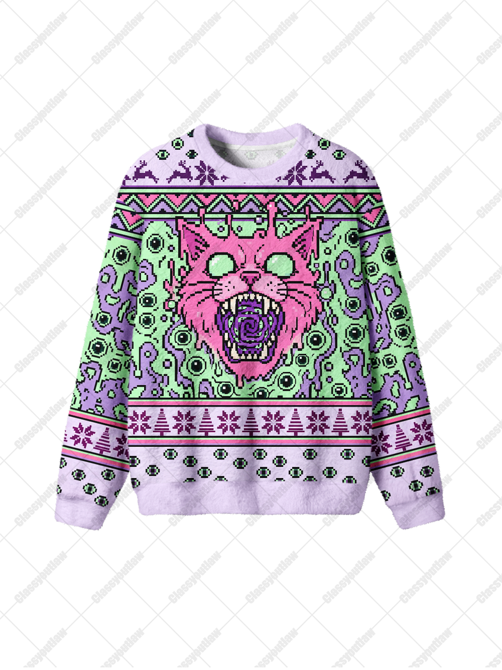 MONSTER CAT UGLY CHRISTMAS SWEATSHIRT