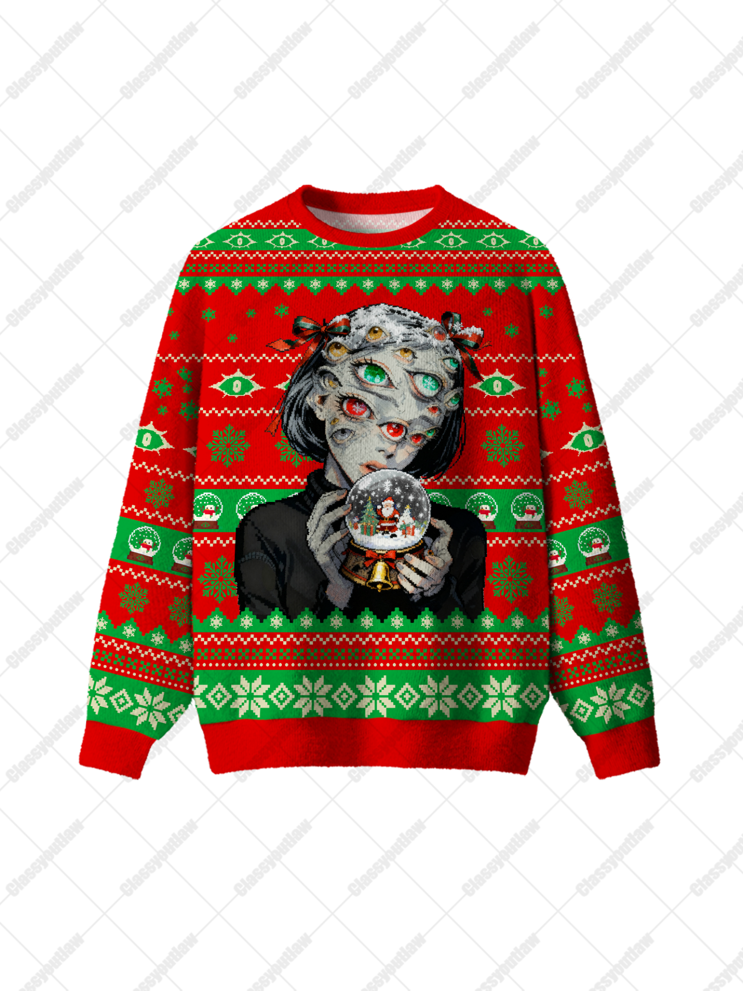 Crystal Ball Girl UGLY CHRISTMAS SWEATSHIRT-ClassyOutlaw Sale