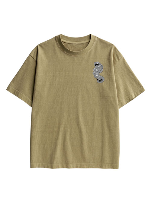 Tentacle Double Sided Print Washed TShirt