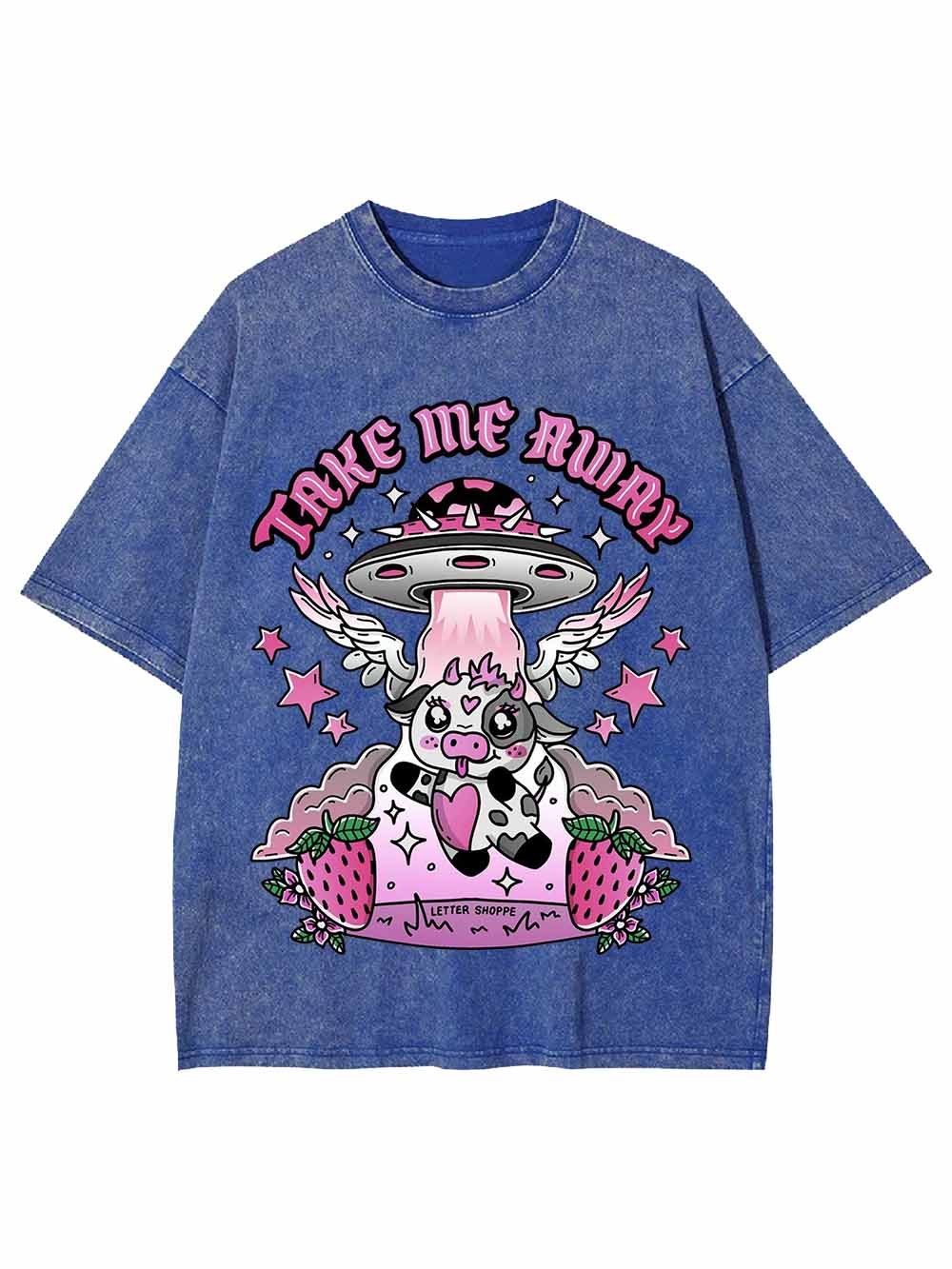 Take Me Away Washed Tshirt-ClassyOutlaw Sale