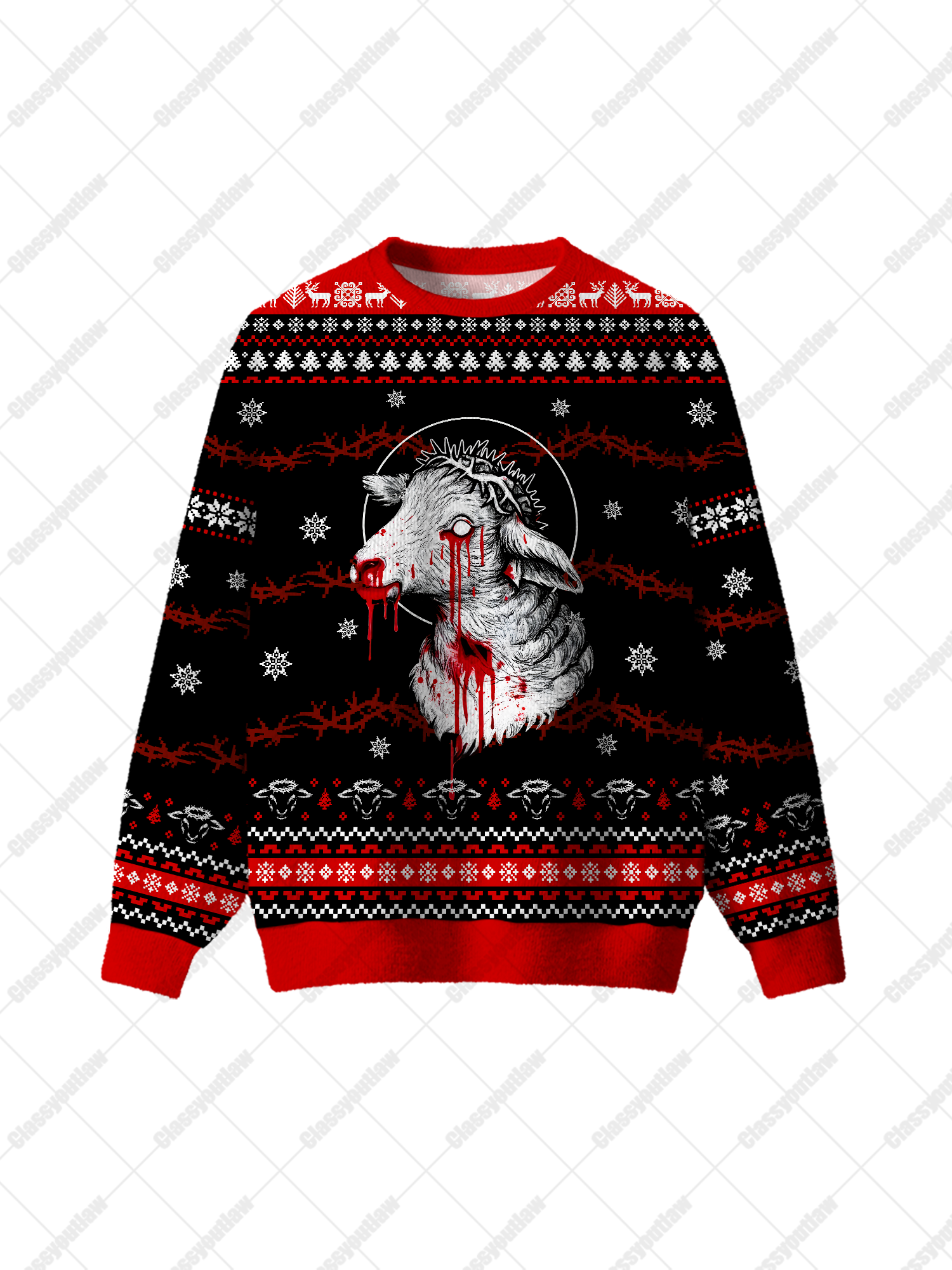 Bloody Lamb UGLY CHRISTMAS SWEATSHIRT
