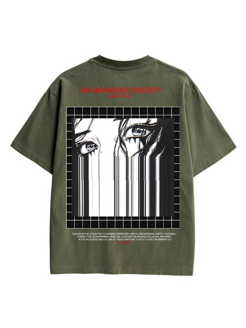Brainwashed Society Double Sided Print Washed TShirt