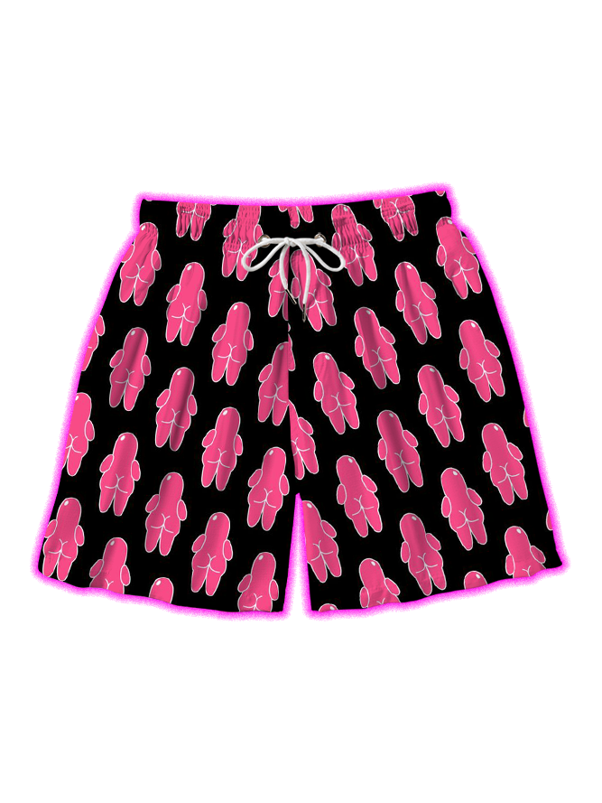 Pink Body Silhouettes All Over Print Shorts-ClassyOutlaw Sale