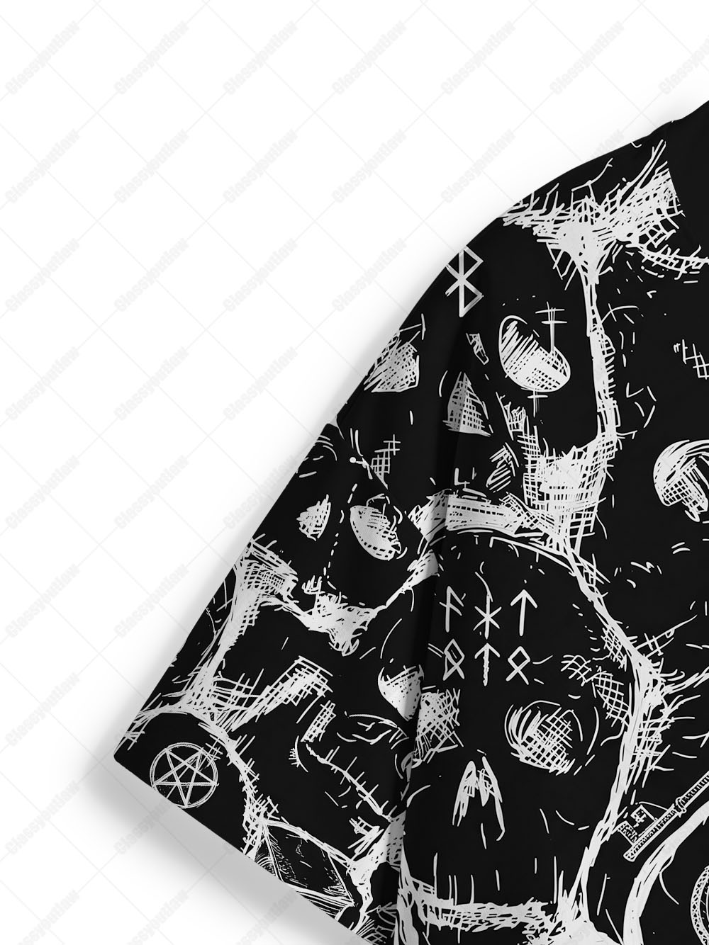 Dark Gothic Punk Skull Eco Oversized Graphic Tees