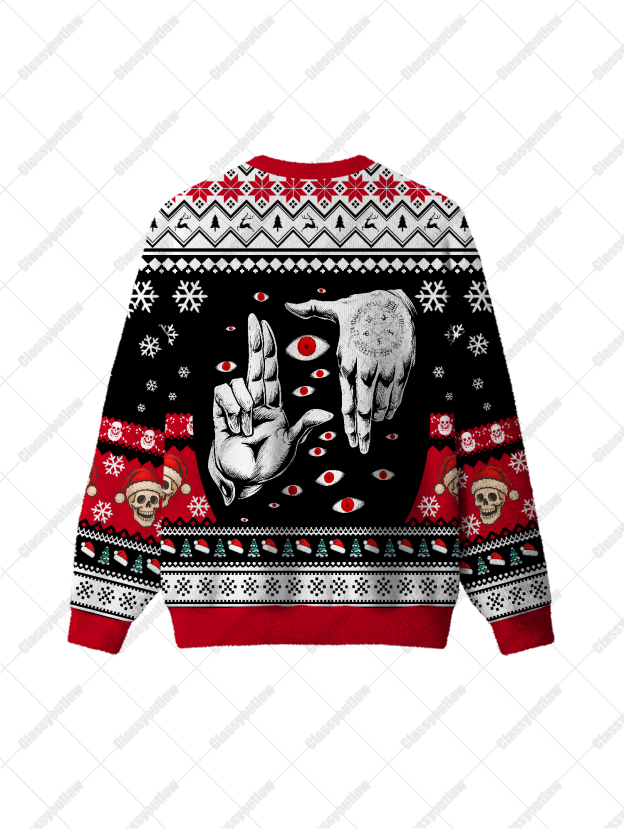 Evil Eye Hand UGLY CHRISTMAS SWEATSHIRT