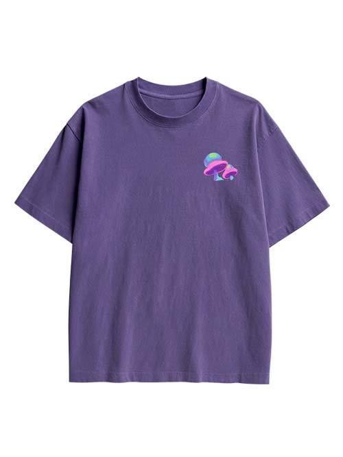 Mushroom Double Sided Print Washed TShirt