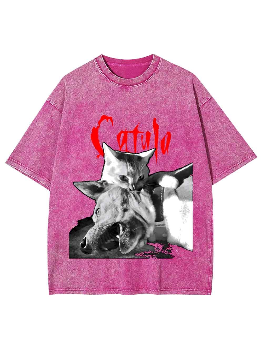 CAT AND WOLF  COMBAT WASHED TSHIRT