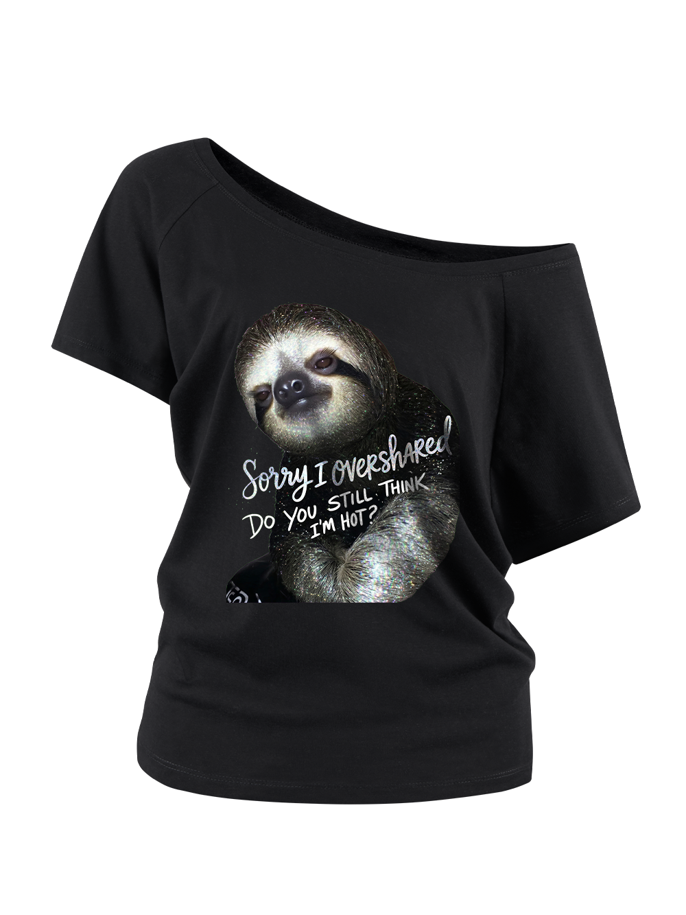 CUTE LAZY SLOTH OFF SHOULDER TSHIRT