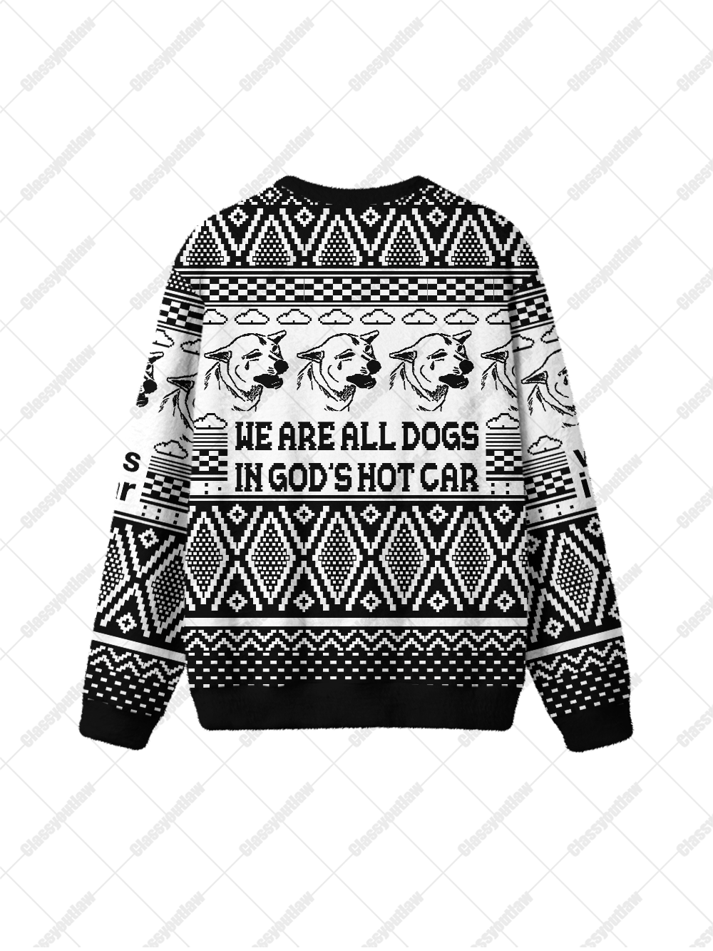 HOT CAR DOGS UGLY CHRISTMAS SWEATSHIRT