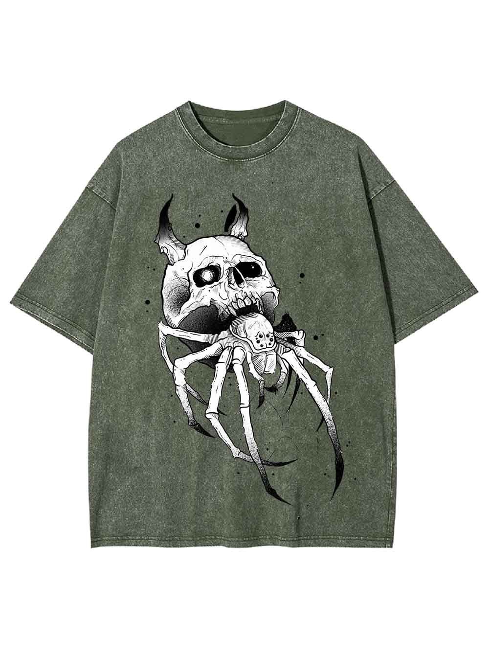 Skull-Spider Hybrid Washed Tshirt