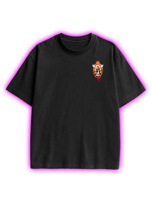 Holy Rose Rebel Double Sided Print Washed TShirt