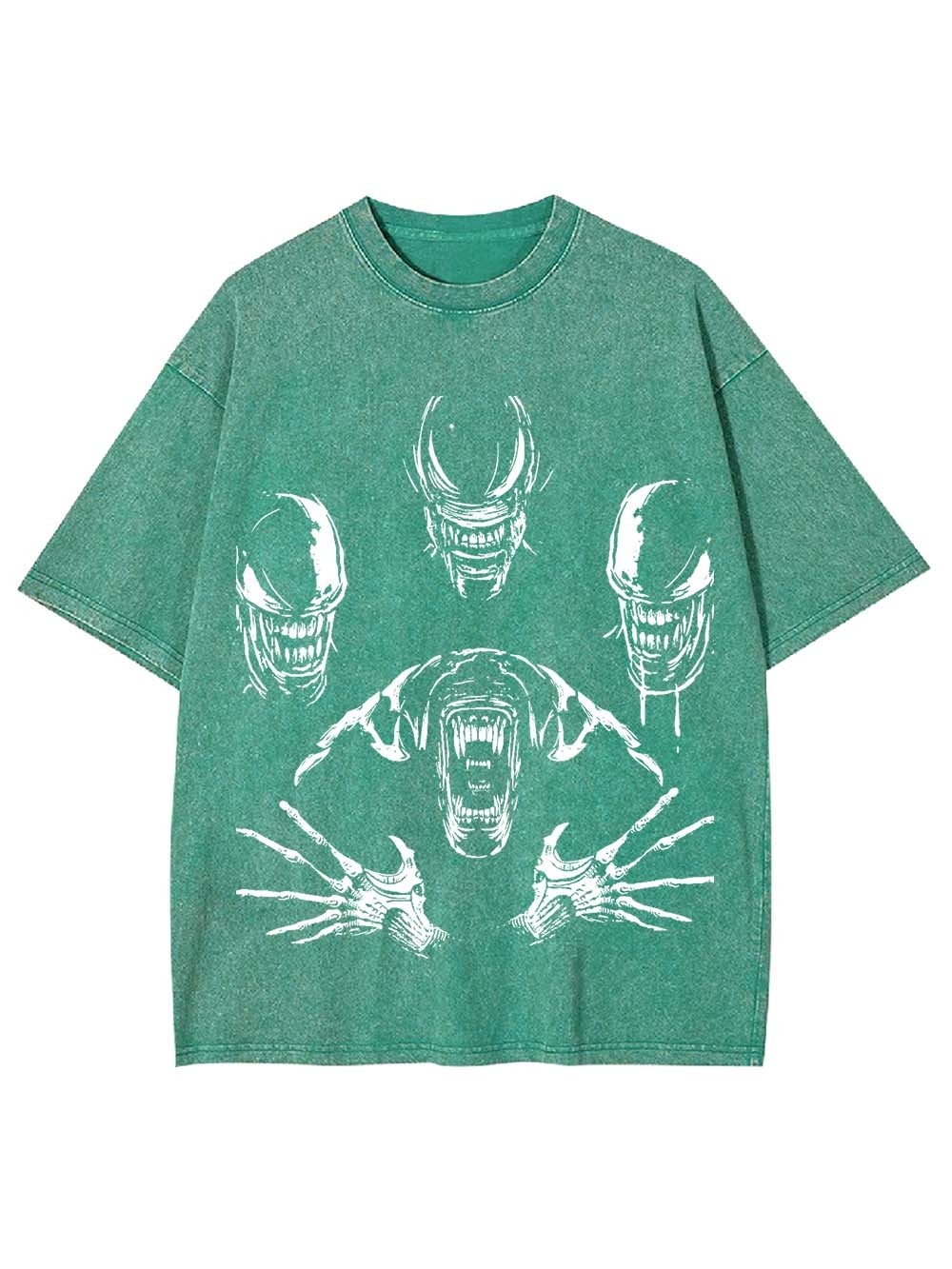 Monster Skeleton Roaring Washed Tshirt